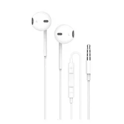 Porodo Stereo Earphone 3.5mm Aux Connector - White