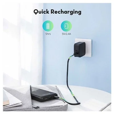 RAVPower 18W 2-Port 5000mAh 2-in-1 Wall Charger & Portable Charger &ndash; White