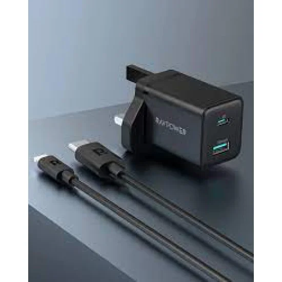 Ravpower 2-in-1 20W USB Charger Combo Offline - Black