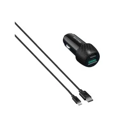 RAVPower PD 44 Watts Car Charger + 1 m Cable Combo Black