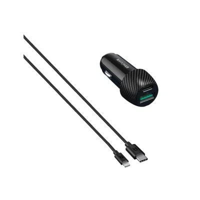 RAVPower PD 44 Watts Car Charger + 1 m Cable Combo Black