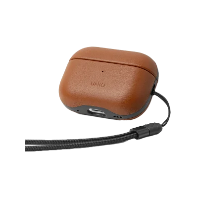 Uniq Terra Genuine Leather Snap Case for Airpods Pro 2 - Toffee Brown
