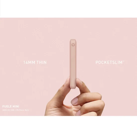 Uniq Fuele Mini USB-C PD Pocket Power Bank 8000mAH - Blush(Pink)