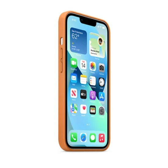 Cover I Phone 13 Leather Magsafe - Golden Brown