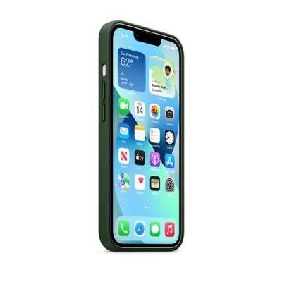 Cover I Phone 13 Leather Magsafe - Sequoia Green