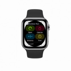 Rockrose Rough Jade Silicone Sport Band with Pin‑and‑Tuck Closure for Apple Watch 42/44 mm – Black
