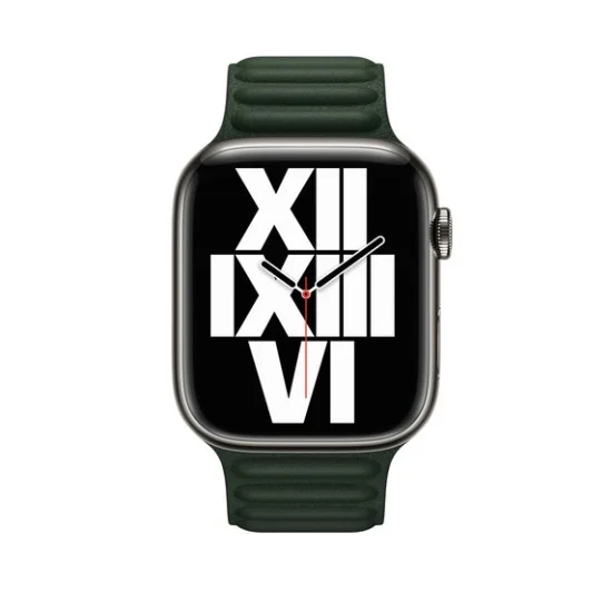 Apple Leather Link Bracelet 45mm - Sequoia Green M/L