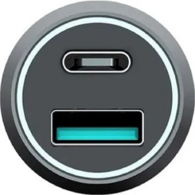 Powerology - UltraQuick - Car Charger Total Power 38 Watts With Cable From Type C to Type C