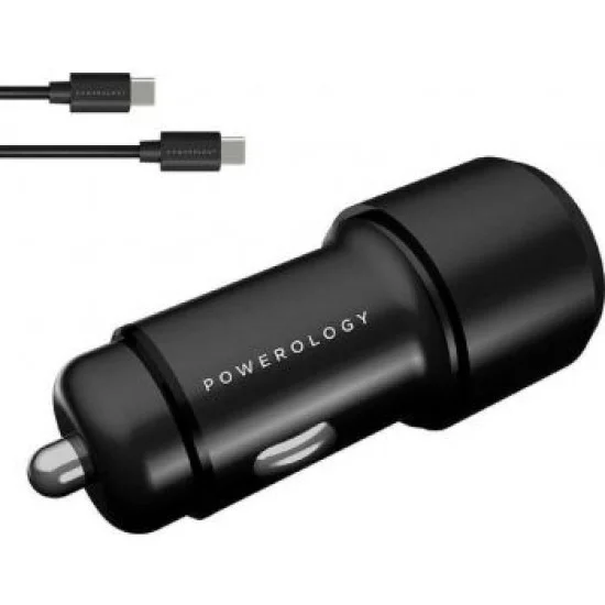 Powerology Ultra-Quick 36W Type-C Car Charger Dual Output