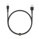 Aukey Braided Nylon MFI Lightning Cable - 1.2 meter - Black