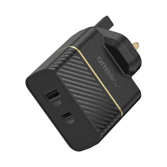 OtterBox UK Wall Charger 30W - USB C 18W + USB A 12W USB-PD