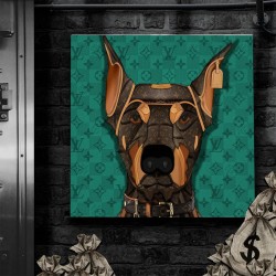 Canvas art for a dog background - brand LV