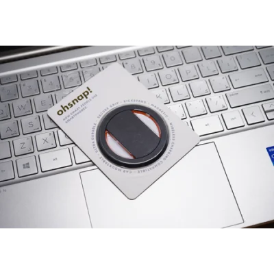 Ohsnap Super-thin Smart grip stand and magnet - Black/Orange