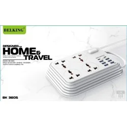 MOXOM Power Strip 6 Usb + 4 power Socket + 2 Type C port - White