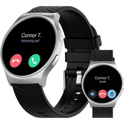 Motorola Moto Watch 120 - Premium Smartwatch for Men with AMOLED Display, 10-Day Battery Compatible with Android and iPhone 36 MM - Silver