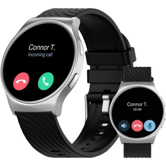 Motorola Moto Watch 120 - Premium Smartwatch for Men with AMOLED Display, 10-Day Battery Compatible with Android and iPhone 36 MM - Silver
