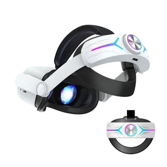 Gamax Adjustable Headmount with Earphones for Meta Quest 3 (c3) - White