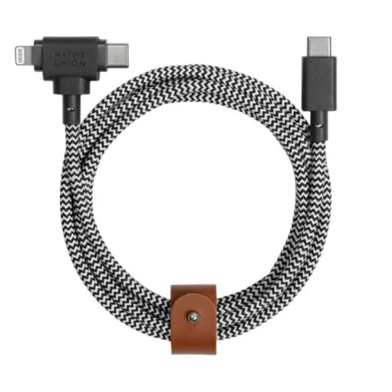 Native Union Belt Cable Duo Type C-C-Lightning 1.8m - Zebra
