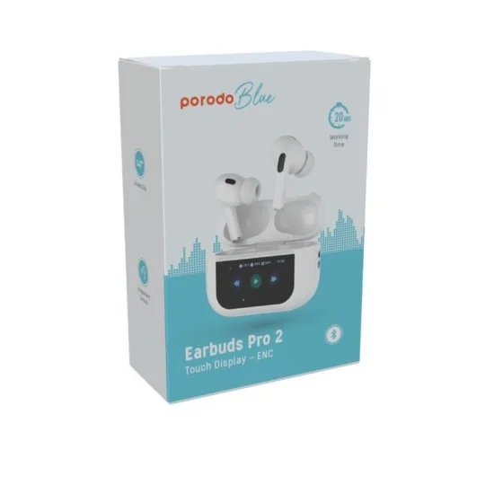 Porodo Blue Earbuds Pro2 Touch Display - ENC