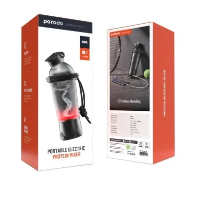 Porodo LifeStyle Portable Electric Protein Mixer- Black