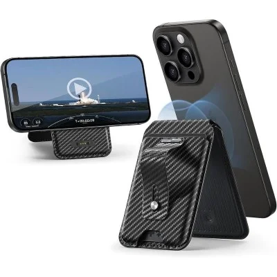 ESR HaloLock Geo Wallet Grip Stand - Carbon Fiber