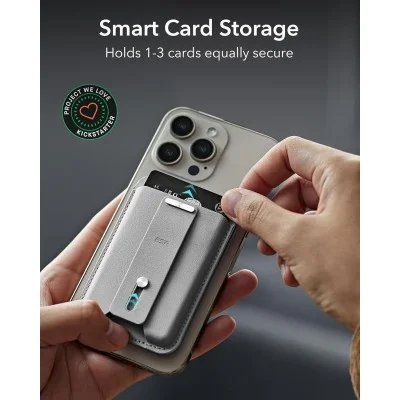 ESR HaloLock Geo Wallet Grip Stand - Natural Titanium