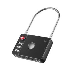 MiLi MiLock - World First TSA Approved Luggage Tracker Works with Apple Find My Luggage lock - Black