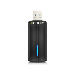 Porodo Dual Band WiFi6 USB Adapter with Additional USB A to Type- C Adaptor - Black