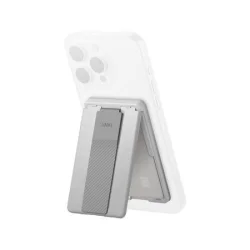 Uniq Heldro ID Magnetic Card Holder With Grip-Band And Stand - GRAY