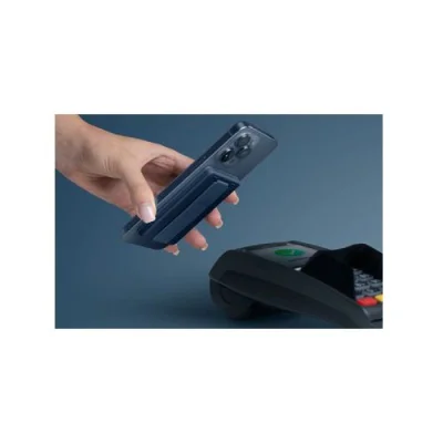 Uniq Heldro ID Magnetic Card Holder With Grip-Band And Stand - Storm Blue