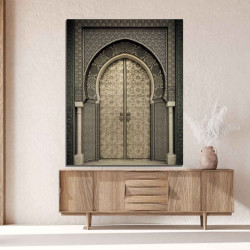 Classic Moroccan door canvas painting in attractive colors