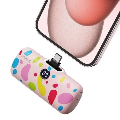 IWALK LINKME PRO FAST CHARGE POCKET BATTERY USB-C 4800 MAH (Pink Bubble)
