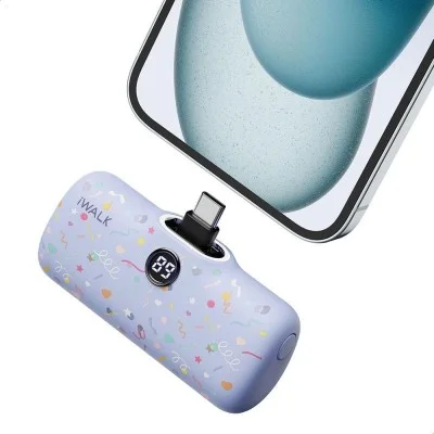 IWALK LINKME PRO FAST CHARGE POCKET BATTERY USB-C 4800 MAH (Purple Ribbon)