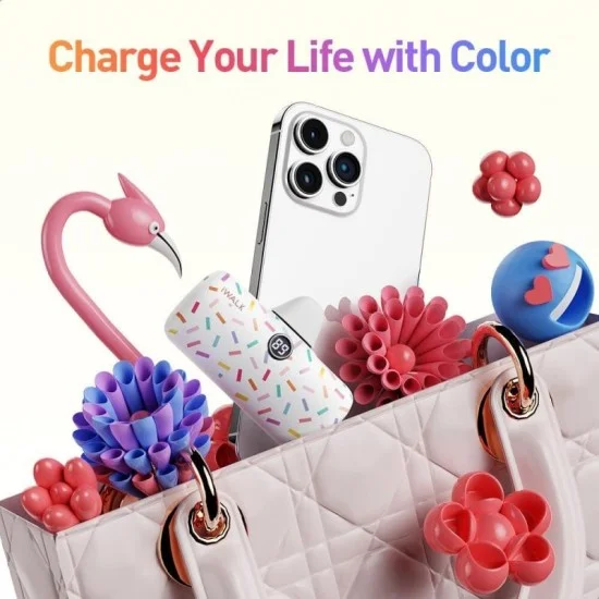 IWALK LINKME PRO FAST CHARGE POCKET BATTERY USB-C 4800 MAH (White Candy)