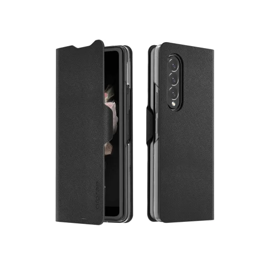 Cover Samsung Z Fold 3 Bonnet Diary Flip Case Araree - Black