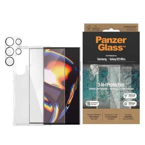 Pack Samsung S23 Ultra - 3-In-1 Panzerglass - Clear
