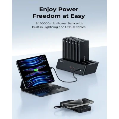 Raycue 8 in 1 Charging Station Combo with 8*10000mAh PD20W Power Bank-UK