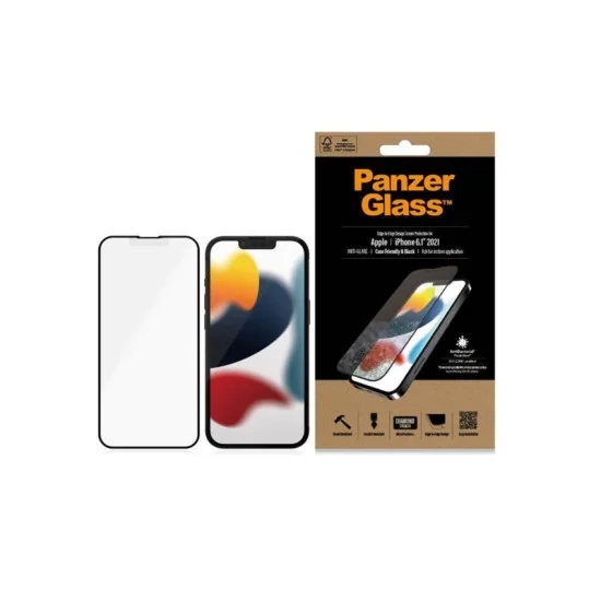 PanzerGlass Screen Protector for iPhone 13/13 Pro - Case Friendly Black Anti Glare