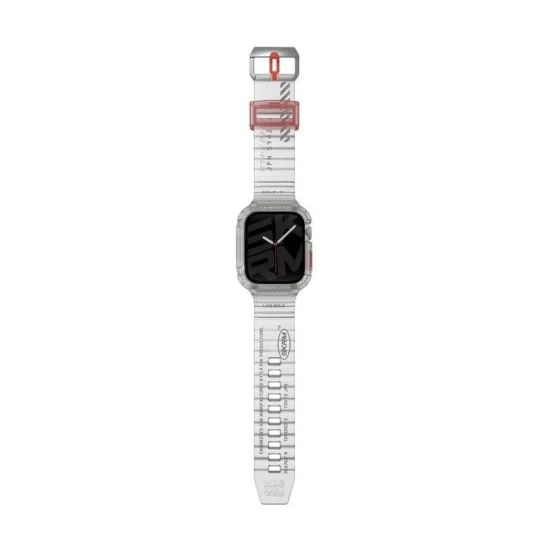 SkinArma Saido 2-In-1 Apple Watch Strap + Case 45/44 mm - Clear