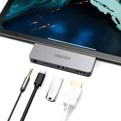 Adapter 4 In 1 Usb C Dock For All Usb C Devices Choetech - Grey