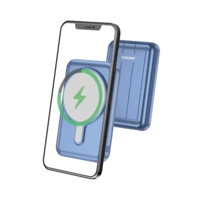 Foneng Q29 Magnetic Wireless Charging Power Bank PD 20W With QC 3.0 Fast Charging 10000mAh Fast Charging - BLUE