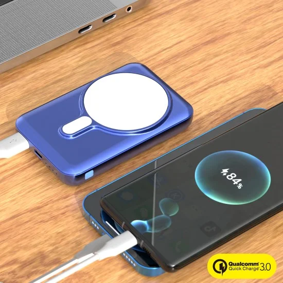 Foneng Q29 Magnetic Wireless Charging Power Bank PD 20W With QC 3.0 Fast Charging 10000mAh Fast Charging - BLUE