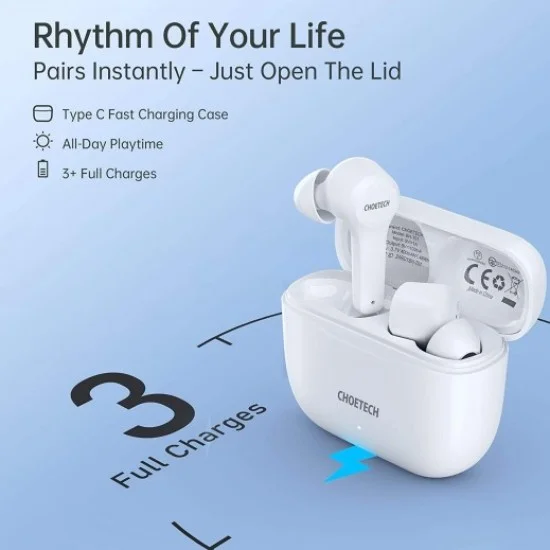 Choetech TWS Earphone - White