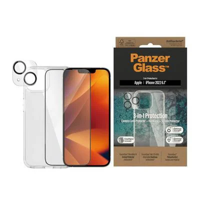 PanzerGlass iPhone 14 6.1" Bundle Clear (Screen Protector + Camera Lense+ HardCase)