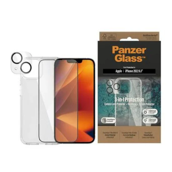 PanzerGlass iPhone 14 6.1" Bundle Clear (Screen Protector + Camera Lense+ HardCase)