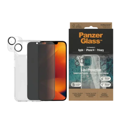 PanzerGlass iPhone 14 6.1" Bundle Privacy (Screen Protector + Camera Lense+ HardCase)