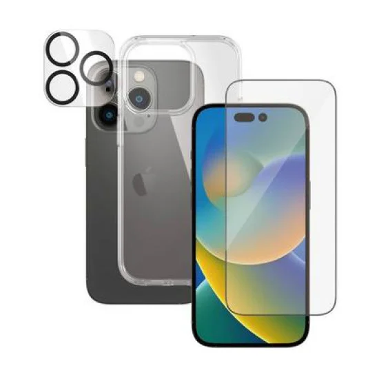 PanzerGlass iPhone 14 6.1" Pro Bundle Clear (Screen Protector + Camera Lense+ HardCase)