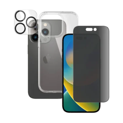PanzerGlass iPhone 14 6.1" Pro Bundle Privacy (Screen Protector + Camera Lense+ HardCase)