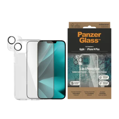 PanzerGlass iPhone 14 Plus 6.7" Bundle Clear (Screen Protector + Camera Lense+ HardCase)