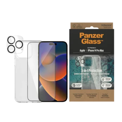 PanzerGlass iPhone 14 6.7" Pro Max Bundle Clear (Screen Protector + Camera Lense+ HardCase)